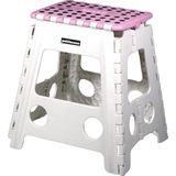 PUHLMANN - JAMES XL foldable stool PK, Foldable stool xl/plastic /pink/white