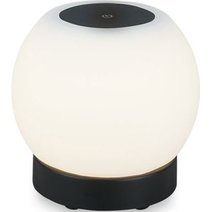 BRILONER - POKA - LED Tafellamp Oplaadbaar - Dimbaar - Glas - Snoerloos - Touch - 3W - zwart - Ø16cm