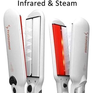 Steam Stoom Pro & Infrared Hair Straightener Stijltang - Zwart 235ºC Nu Gratis Accessories
