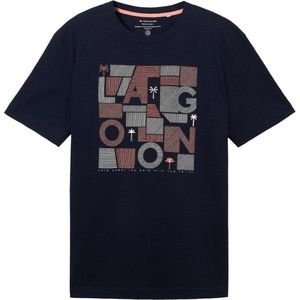 Tom Tailor T-shirt T Shirt Met Print 1041825xx10 10668 Mannen Maat - XXL