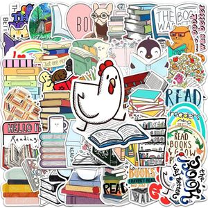 50 stickers Boeken/Bibiliotheek/Lezen/Boekenwurm Decoratiestickers - Geschikt voor muur, laptop, agenda, journal