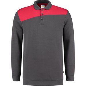 Tricorp Polo Sweater Bicolor Naden 302004 Donkergrijs / Rood - Maat XS