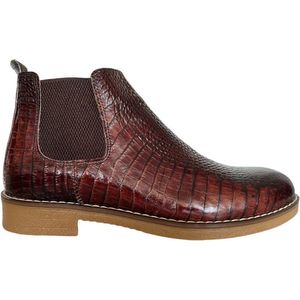 Heren Laarzen- Chelsea boots- Heren schoenen- Exclusief Stoere Mannen laarzen- Enkellaarsje 502- Leather- Bruin- Maat 40