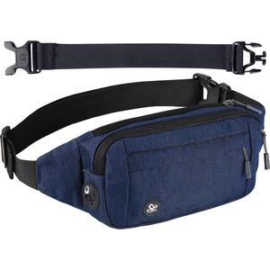 Modieuze Donkerblauwe Bumbags Heuptas voor Dames en Heren - Verstelbare Riem - Sport, Hardlopen, Wandelen, Joggen - Maat S