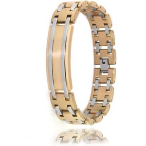 Juwelier Zwartevalk - Stalen armband (rosé/wit) 33.106/19cm--
