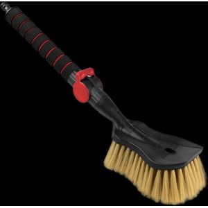 Autowasborstel I Waterborstel I Autowasborstel met wateraansluiting I Snelsluiting voor de waterklep I Zachte, fijne en fijne borstelharen I Tuin | Lengte: 54 cm I Rood
