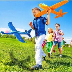 Happy Trendz®  zweef vliegtuig Speelgoedvoertuig - Foam Wegwerp Set 48 cm- Oranje Blauw Groen Paars Rood - 6 Stuks