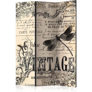 Kamerscherm - Scheidingswand - Vouwscherm - Vintage Correspondence [Room Dividers] 135x172 - Artgeist Vouwscherm