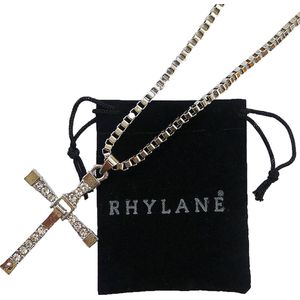 Ketting met kruis hanger – 50 cm – zilverkleurig - Rhylane