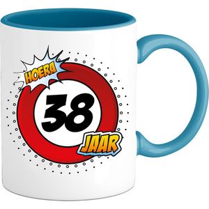 38 Jaar Verkeersbord Mok met teksts-sGrappig Verjaardag Beker Cadeaus-sBedrukte Koffie en Thee Mokkens-sZwarts-s330 ML