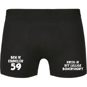 Ben ik eindelijk 59, krijg ik dit lullige boxershort Heren Boxershort - verjaardag - jarig - 59e verjaardag - feest - onderbroek - grappig