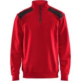 Blaklader Sweatshirt bi-colour met halve rits 3353-1158 - Rood/Zwart - XS