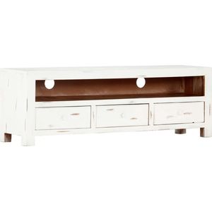 Medina Tv-meubel 120x30x40 cm massief acaciahout wit