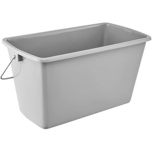 My Ninki ® Rechthoekige Poetsemmer voor Efficiënt Schoonmaken en Gemakkelijk Transporteren, 13 Liter Capaciteit, 42 cm x 22 cm x 22,5 cm, Stijlvolle Grijstint