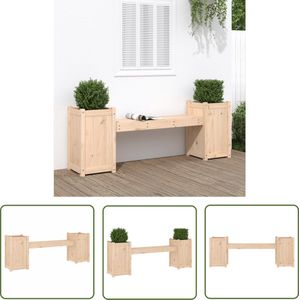 The Living Store Bankje met plantenbakken 180x36x63 cm grenenhout - Tuinbank - Bankje - Buitentijd - Balkondecoratie - Hout