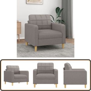 vidaXL Fauteuil - 60 cm - Stof - Taupe Leuning Stoffen Bank - Fauteuils Lounge - Relaxfauteuil - Loungestoel - Zitzakken