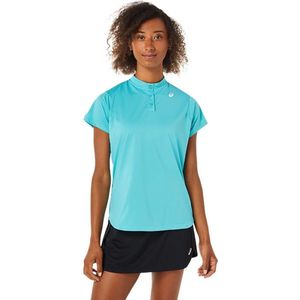 Asics Club Tennis Polo W, Dames Shirt (Maat S) Blauw - Cyan