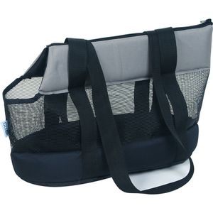 Huisdierentas - 45 x 22 x26 cm - tas voor honden en katten - Hondentas - Polyester - zwart en grijs - Lichtgewicht - gemakkelijk mee - Opvouwbare - voor Huisdier vervoer