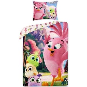 Angry Birds Stella Dekbedovertrek - Eenpersoons - 140x200 cm - Pink