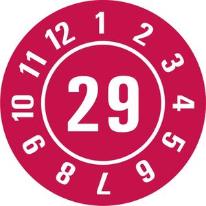 Keuringssticker met jaartal op rol 40 mm - 580 per rol 2029