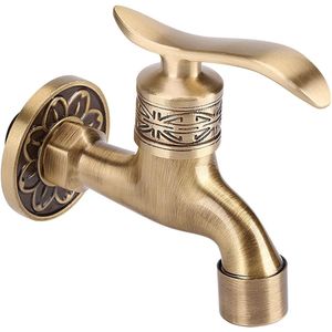 Koudwaterkraan Messing G1/2 inch Wandmontage Retro voor Wasmachine Huis Tuin Gootsteen Ventiel