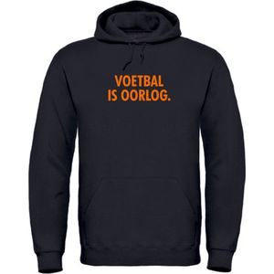 Hoodie zwart 3XL - Voetbal is oorlog - soBAD. | Oranje hoodie dames | Oranje hoodie heren | Oranje sweater | Koningsdag