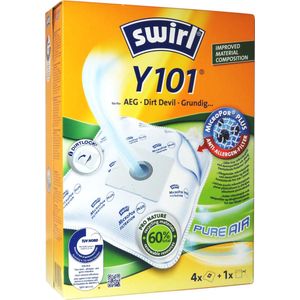 Swirl Y101 stofzuigerzakken - 4 stuks + 1 filter - Geschikt voor Inventum - Sauber - Sencor - Severin - Dirt Devil - Princess