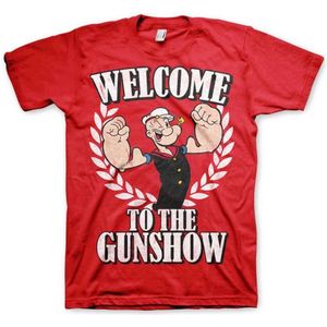 Popeye Heren Tshirt -XXL- Welcome To The Gunshow Rood