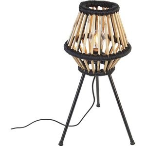 QAZQA evalin - Oosterse Tafellamp - 1 lichts - H 60 cm - Zwart - Woonkamer | Slaapkamer | Keuken