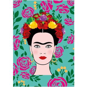 HappyBook - Planner - Hardcover - Frida Kahlo - Weekplanner - Structuur - Geen Datum - Planning - Business Plan - Zakelijke planner - Doelen Behalen - Plannen opschrijven - Elastiek - Boekenlegger - Roosjes - Frida - Doelen