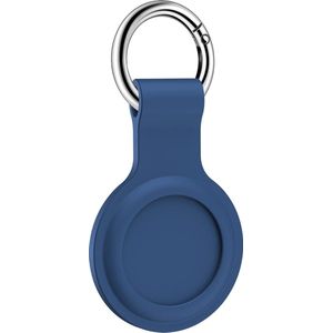 Apple Airtag Sleutelhanger donkerblauw - Pro Gadgets - Airtag Beschermhoesje - Apple Airtag hoes - Siliconen Airtag hoesje