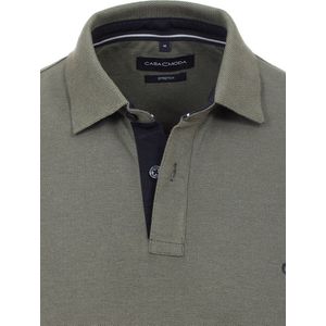 Casa Moda Polo Shirt Comfort Fit Effen Stretch Groen - L