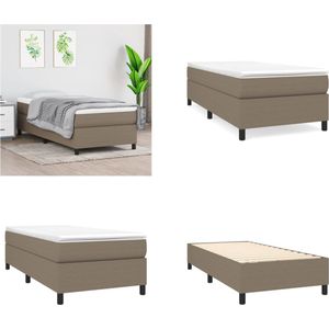 vidaXL Boxspring met matras stof taupe 90x200 cm - Boxspring - Boxsprings - Bed - Slaapmeubel