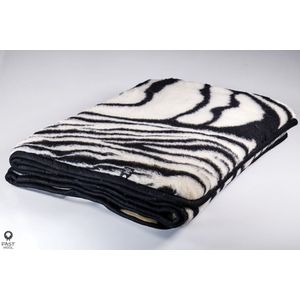 FAST WooL - wollen deken - 160/200 - zwart wit
