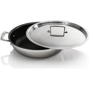 Le Creuset RVS Provençaalse sauteerpan met anti-aanbaklaag 4,8L - 30cm