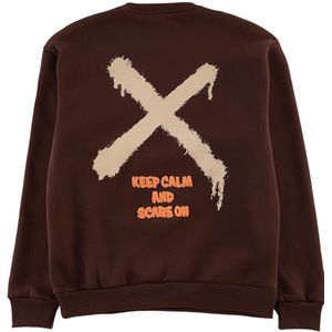 Trendyol Bruine 100% Katoenen Oversized/Wijde Ronde Hals Sweatshirt Tmnaw24Sw00200