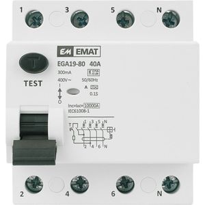 EMAT aardlekschakelaar 4-polig 40A 300mA selectief (85002008)