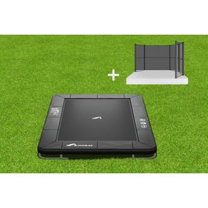 Akrobat Orbit Inground Trampoline 335x244 Zwart / Zwart, incl. corner veiligheidsnet