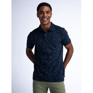 Petrol Industries - Heren All-over Print Polo Seashore - Blauw - Maat S