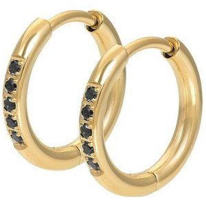 iXXXi Jewelry-Oorring Black-Goudkleurig-Dames Oorbellen