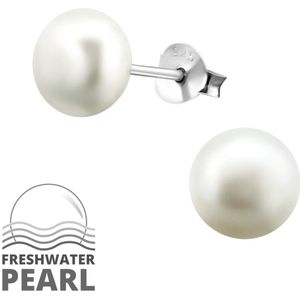 Montebello Oorbellen Pearl 7 - 925 Zilver E-Coating - Parel - ∅7mm