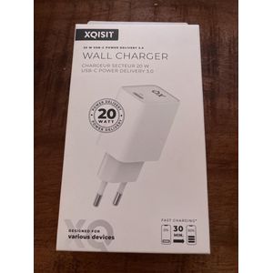 Xqisit USB-C oplader, 20w wall charger USB C 3.0