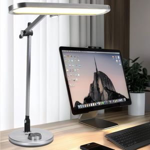 Aigostar 10Z1I - Bureaulamp LED Dimbaar - Verstelbaar Leeslamp - Bureau Lamp - 3 Lichtstanden - bureaulamp kinderkamer - Zilver