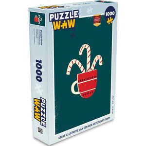 Puzzel Kerstversiering - Zuurstok - Kerstmis - Mok - Legpuzzel - Puzzel 1000 stukjes volwassenen - Kerst - Cadeau - Kerstcadeau voor mannen, vrouwen en kinderen