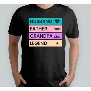 Husband father Grandpa Legend - T Shirt - HusbandAndDad - FamilyMan - DadLife - Fatherhood - ManEnVader - GezinMan - VaderLeven - VaderZijn