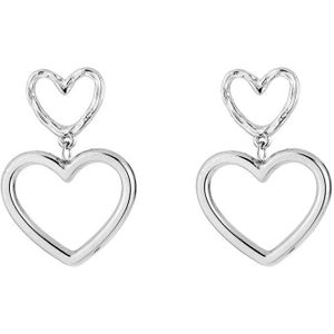 Oorbellen 2 Hearts - Zilver - Liefde - Valentijn