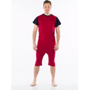 Jersey hansop | Rugritssluiting | Korte mouw | Korte pijpen  | Rood| XXL