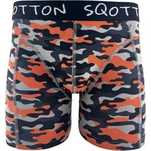 Boxershort - SQOTTON® - Camouflage - Oranje - Maat L