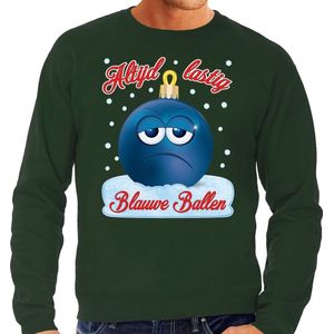 Foute Kerst trui / sweater - Altijd lastig blauwe ballen / blue balls - groen voor heren - kerstkleding / kerst outfit M