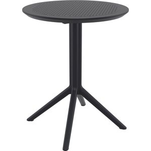 CLP Sky klaptafel - Inklapbare tafel - Rond of vierkant - Tuintafel - Voor binnen en buiten - UV-bestendig - Weerbestendig zwart rond